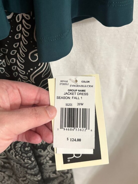 Plus Size 3/4 Sleeve Jacket Dress - Picture 4 of 5